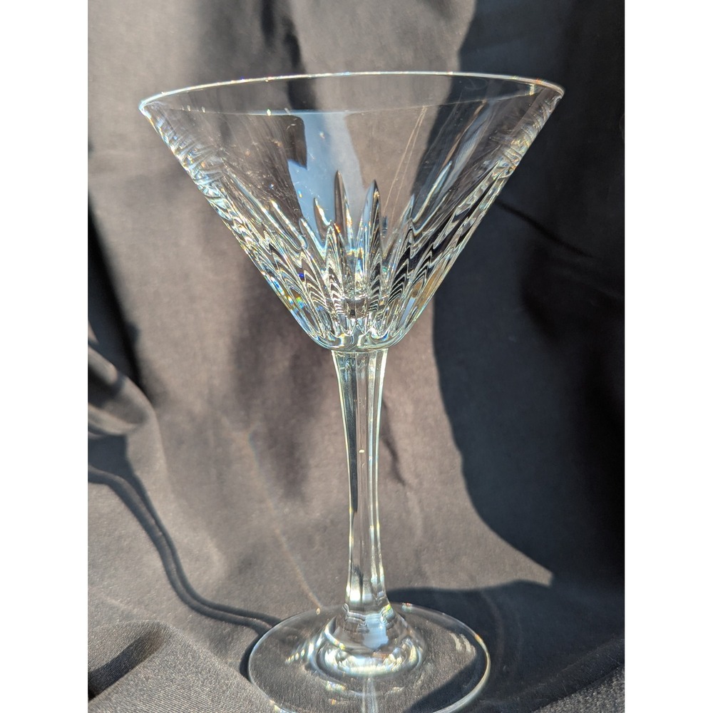 Marquis by Waterford Barcelona Martini Glass Crystal Stemware Clear Sunburst Cut
